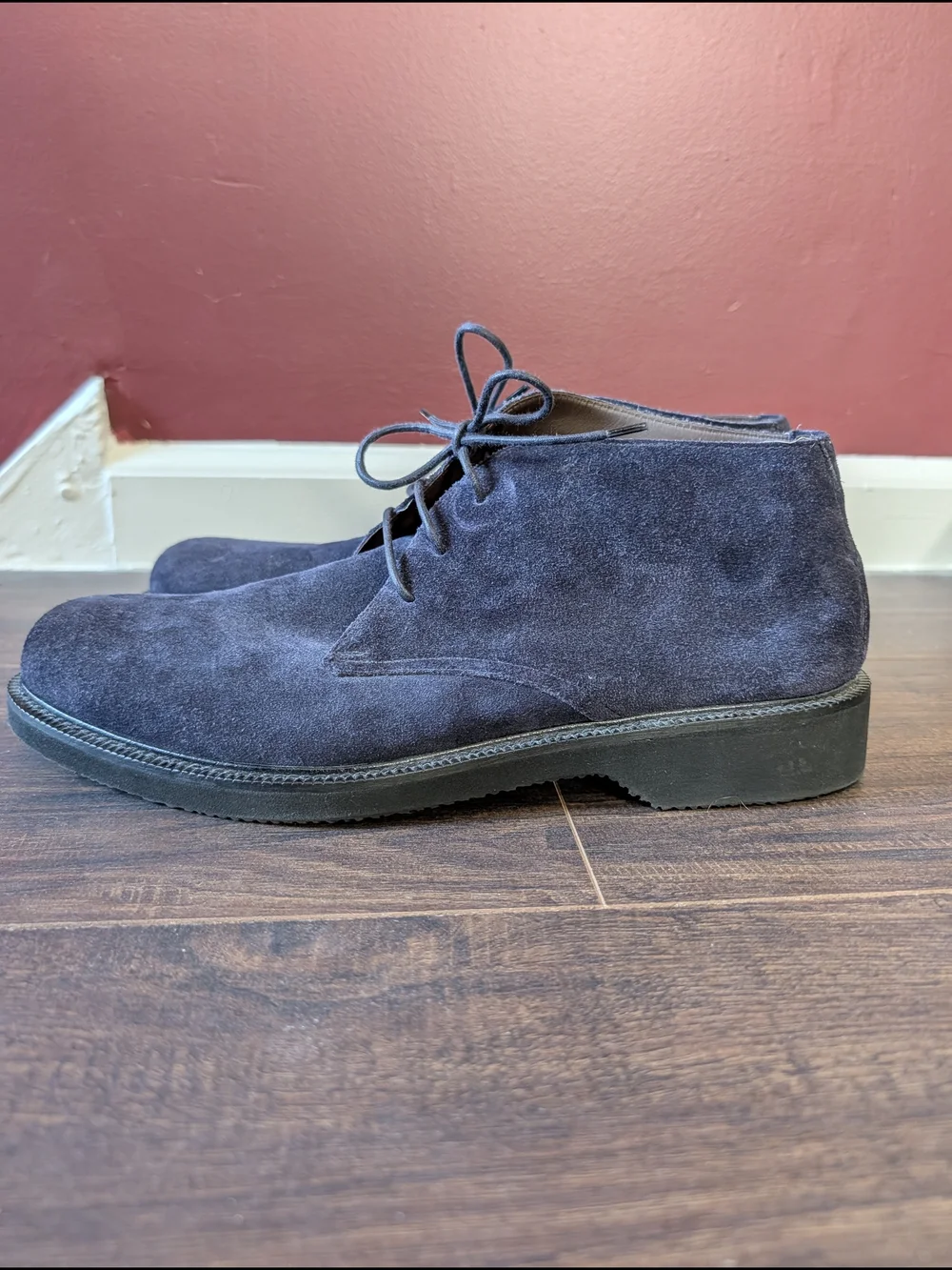 Ermenegildo Zegna Purple Soft Suede Italian Chukka Boots Sz 10
